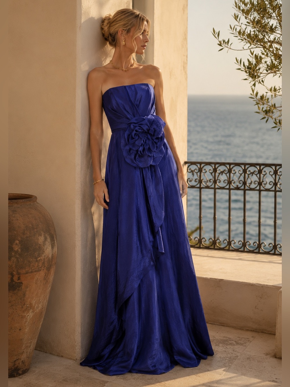 Muse by Marchesa Bluebell Rosette Organza Dress Sz 6 NWT